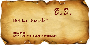 Botta Dezső névjegykártya