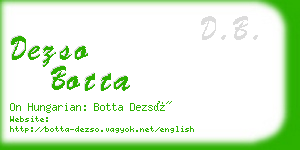 dezso botta business card